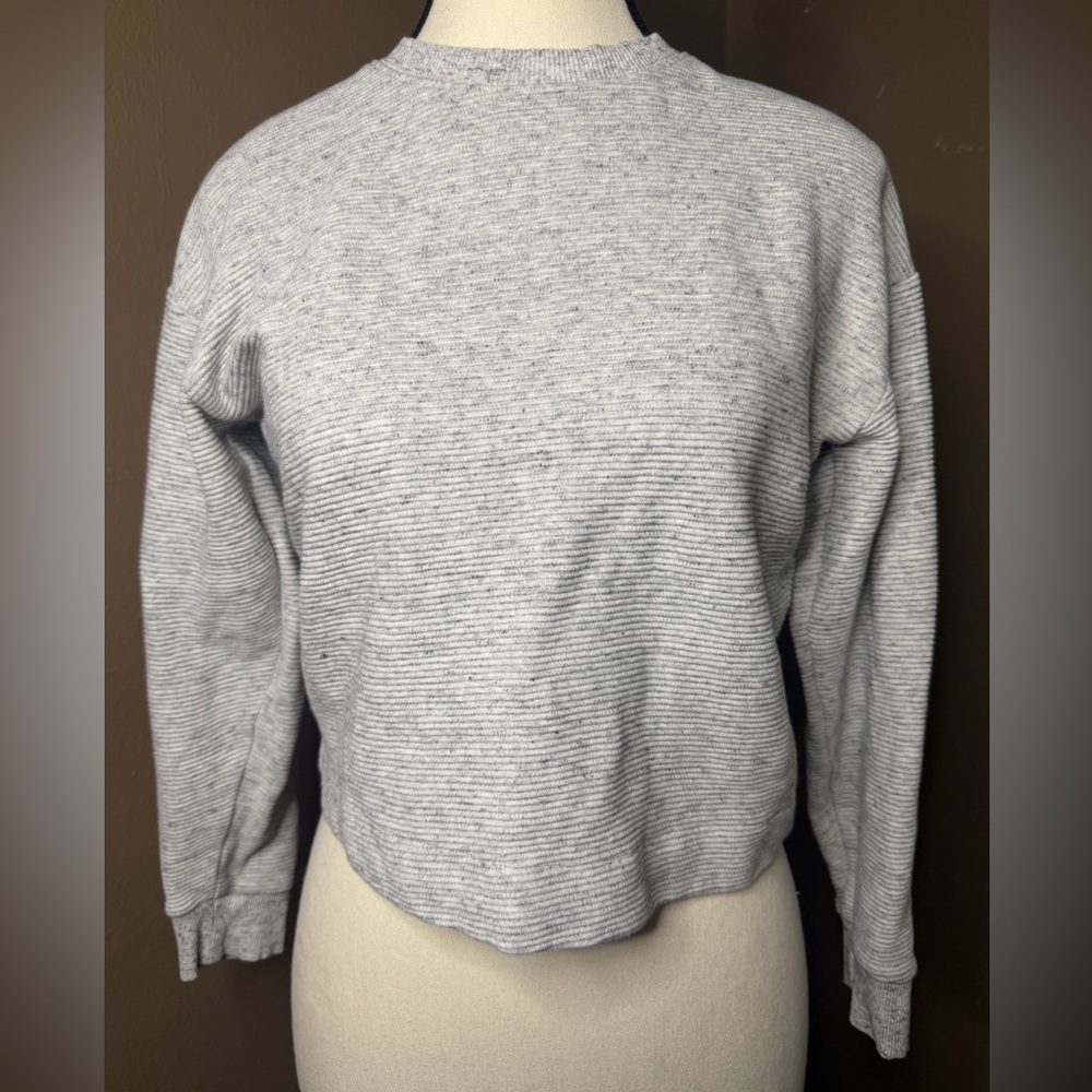 Frank & Oak Women's The Gym Cropped Sweatshirt Heather Grey Size Xs Petite